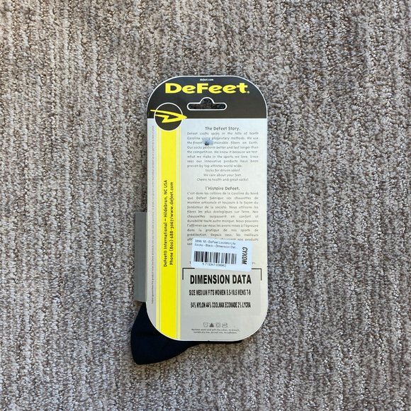 New Men's Defeet Medium 7-9 Dimension Data Team Cycling Crew Socks Black - Picture 2 of 2